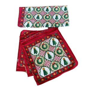 Pomegranate Lexington KY Christmas Tablecloth 55" x 55" Placemat Set Vintage